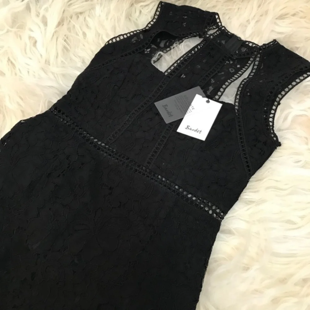 Bardot Splice Panel Lace Cocktail Dress 1619 - Picture 6 of 8